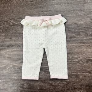 Clasix Beginnings White Knit Baby Leggings 3 MO Coquette Balletcore Cottagecore